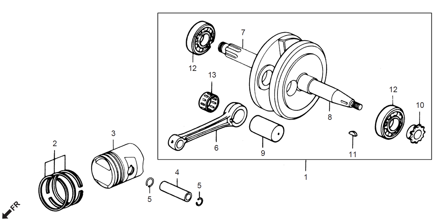 Honda CD70 CRANKSHAFT-PISTON
