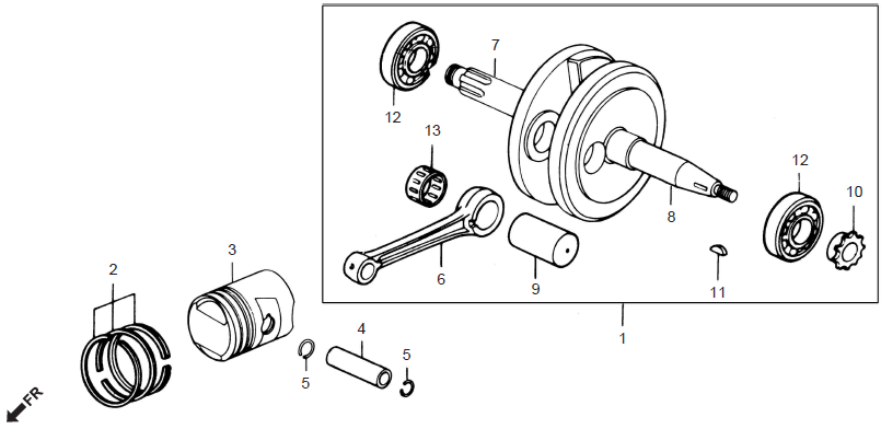 Honda CD70 CRANKSHAFT-PISTON