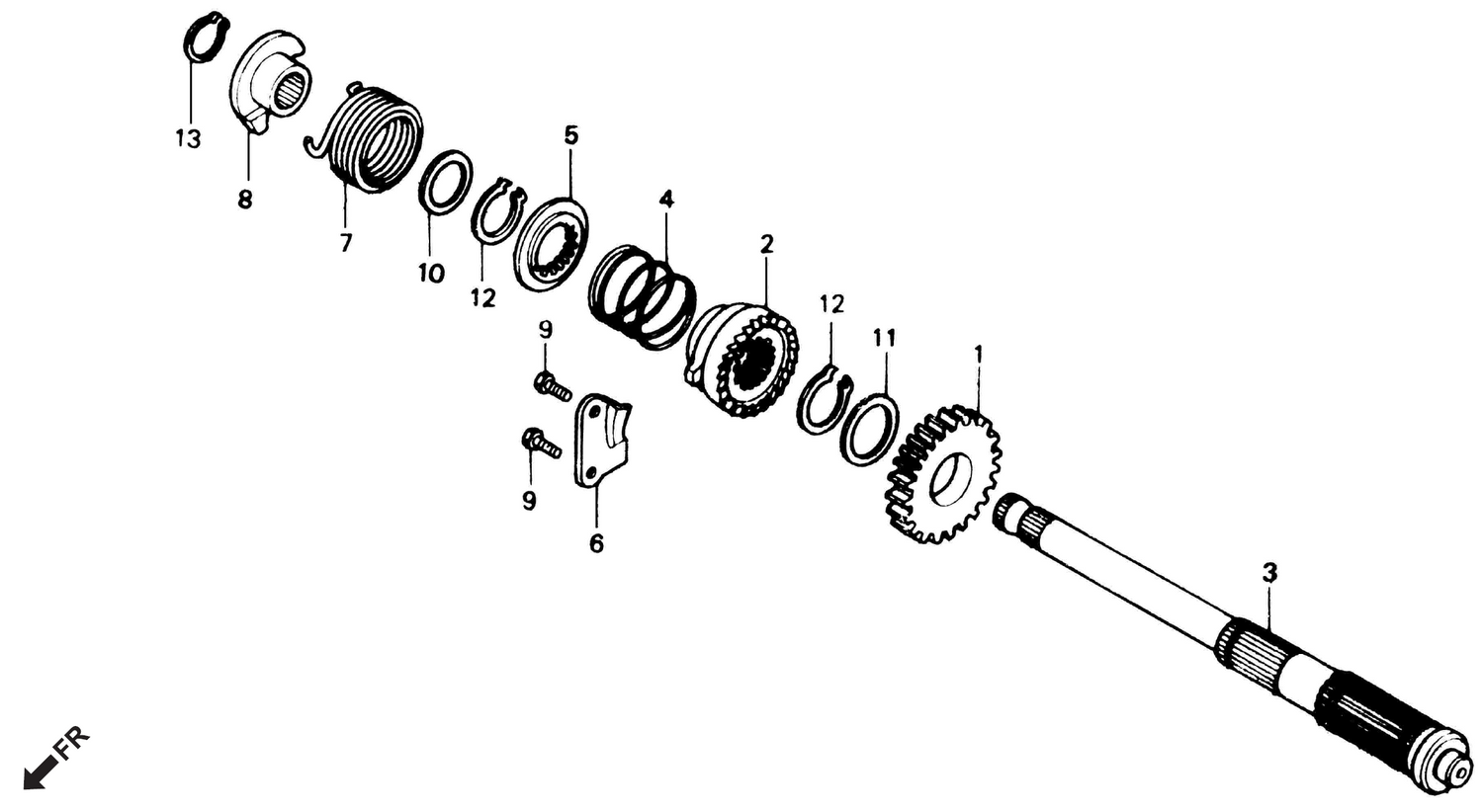 Honda CD70 KICK STARTER SPINDLE