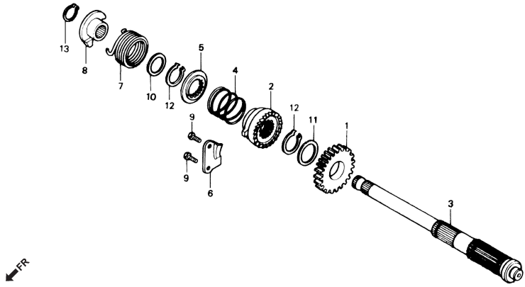 Honda CD70 KICK STARTER SPINDLE