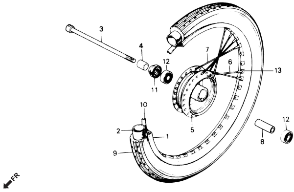Honda CD70 FRONT WHEEL