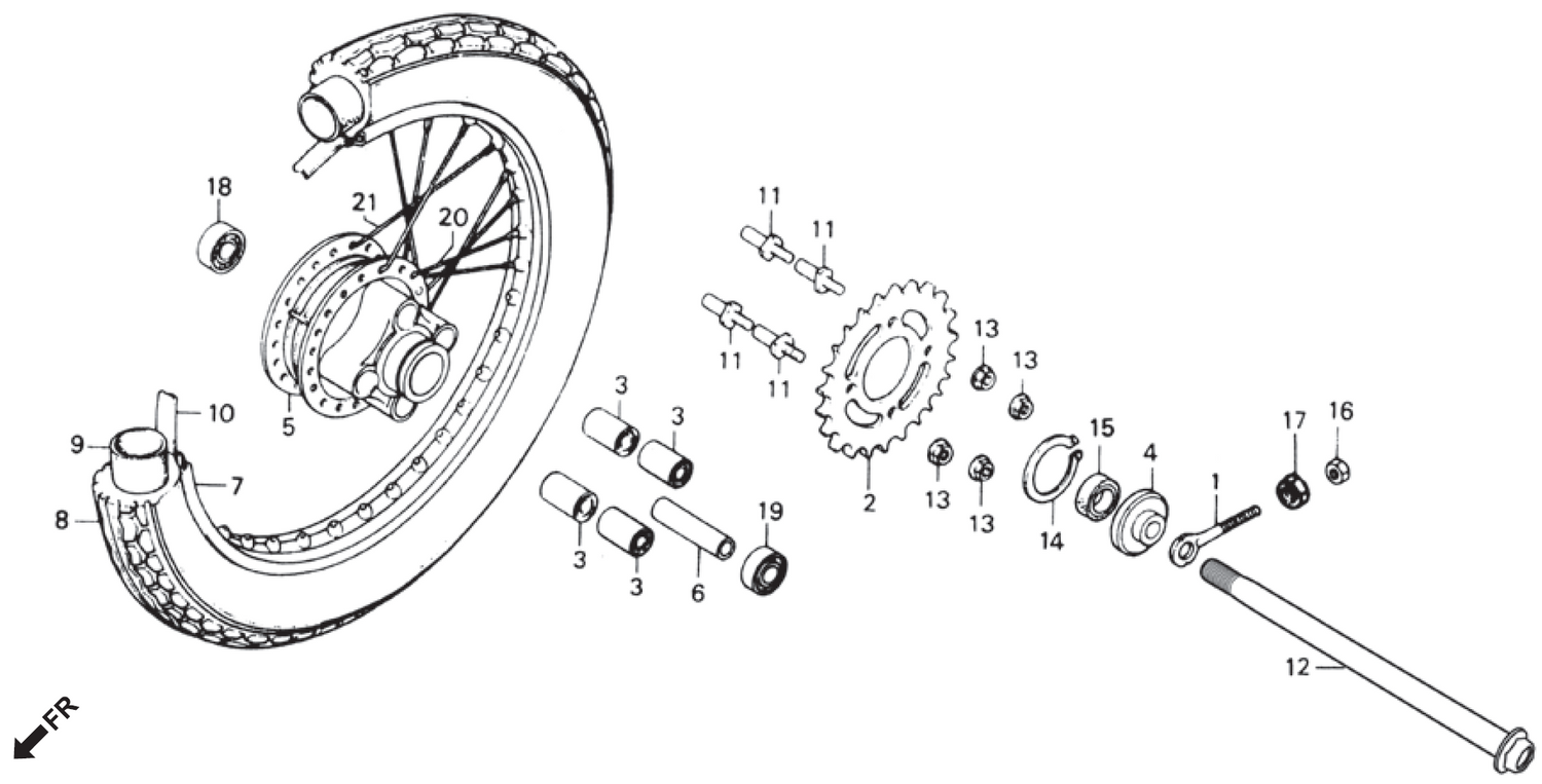 Honda CG125 REAR WHEEL