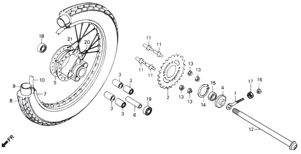Honda CG125 REAR WHEEL