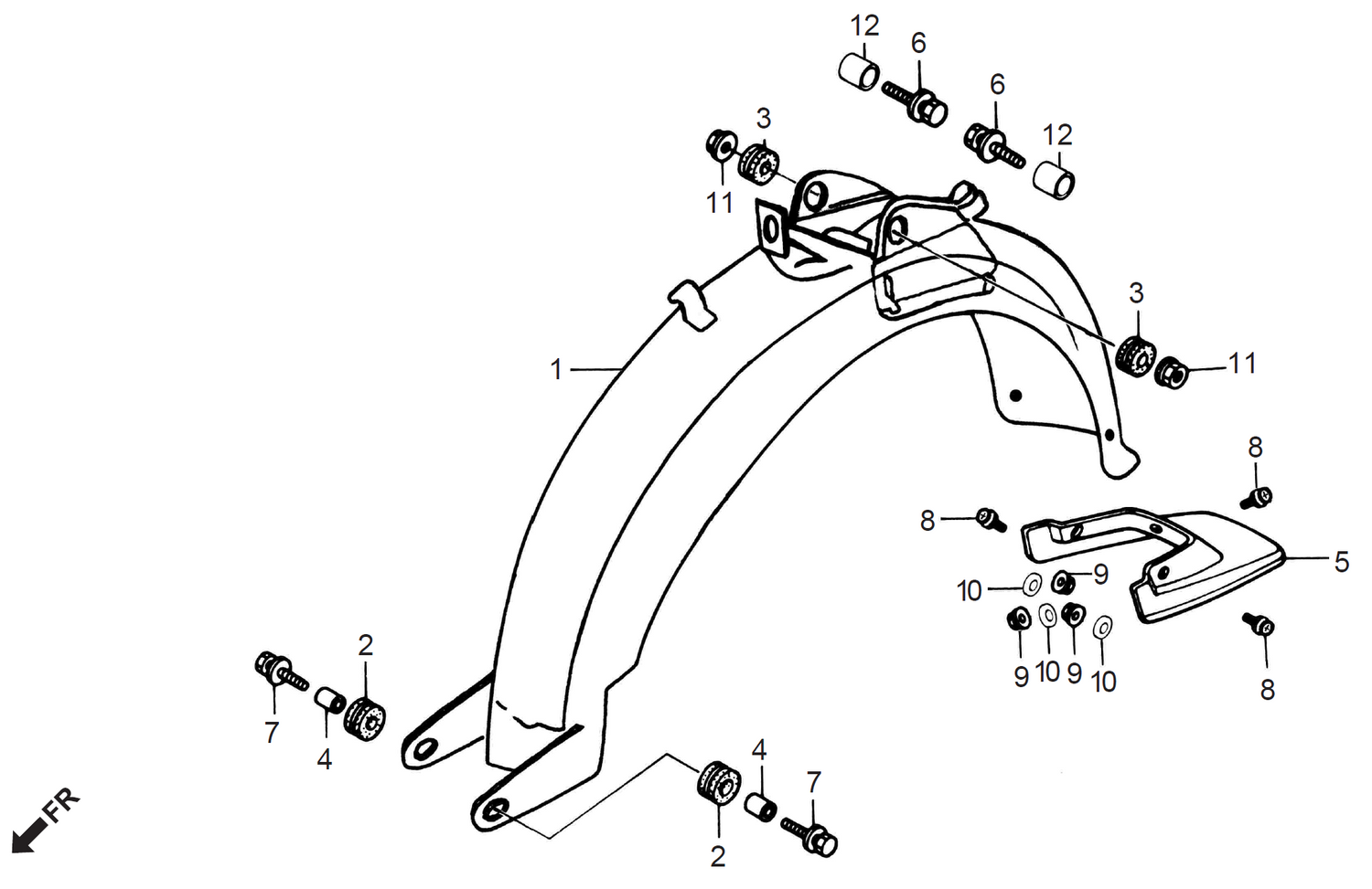 Honda CD70 REAR FENDER