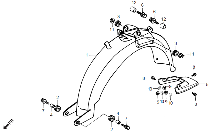 Honda CD70 REAR FENDER